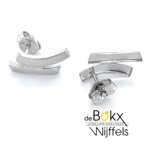oorknoppen poli/mat wit goud 12mm - 600149 oorknoppen poli/mat wit goud 12mm - 600149