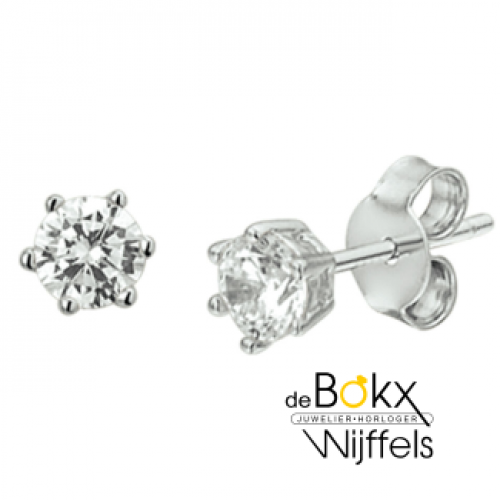 zilveren oorbellen met zirkonia 4mm - 600154 zilveren oorbellen met zirkonia 4mm - 600154