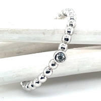 Aanschuifring bolletjes met zirkonia maat 50 zilver - 600164