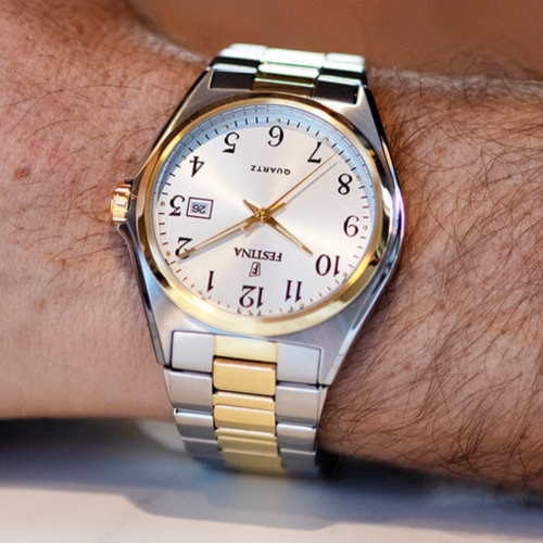 Festina heren horloge witte wijzerplaat duidelijk F20554/1 - 600179