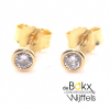 Geelgoud oorknoppen met diamant 0.15ct - 600188 Geelgoud oorknoppen met diamant 0.15ct - 600188