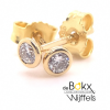 Geelgoud oorknoppen met diamant 0.15ct - 600188 Geelgoud oorknoppen met diamant 0.15ct - 600188