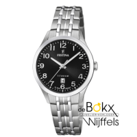 Festina dames uurwerk titanium met zwarte wijzerplaat F20468-3 - 600194 Festina dames uurwerk titanium met zwarte wijzerplaat F20468-3 - 600194