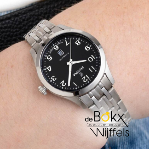 Festina dames uurwerk titanium met zwarte wijzerplaat F20468-3 - 600194 Festina dames uurwerk titanium met zwarte wijzerplaat F20468-3 - 600194