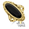 vintage gouden ring met onyx maat 54 - 600200