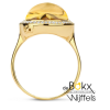 geel gouden ring met citrien en diamant maat 54 - 600201