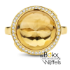 geel gouden ring met citrien en diamant maat 54 - 600201 geel gouden ring met citrien en diamant maat 54 - 600201
