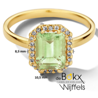 gouden ring met diamant en groene amethist maat 54 - 600204 gouden ring met diamant en groene amethist maat 54 - 600204