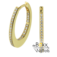 geel en wit gouden oorringen met diamant 0.24ct - 600206 geel en wit gouden oorringen met diamant 0.24ct - 600206