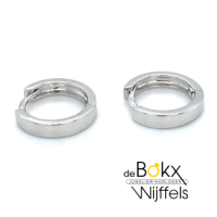 wit gouden oorbellen met een diameter van13mm - 600224 wit gouden oorbellen met een diameter van13mm - 600224