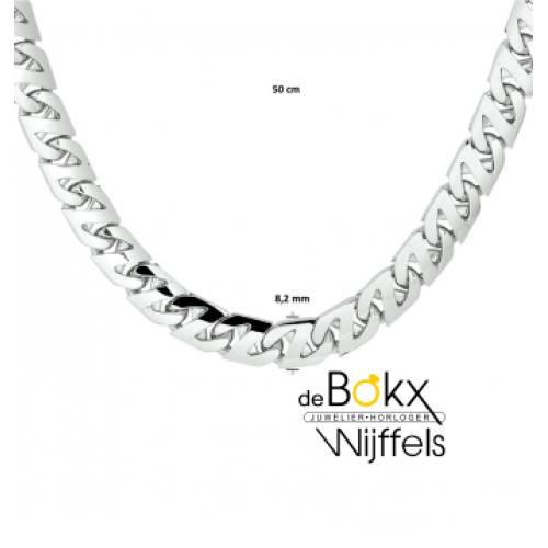 ketting heren 50cm 8.2mm zilver - 600231