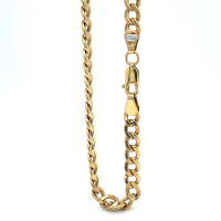 gourmette 4-zijdes geslepen ketting 60cm goud met zilveren kern 5mm - 600235