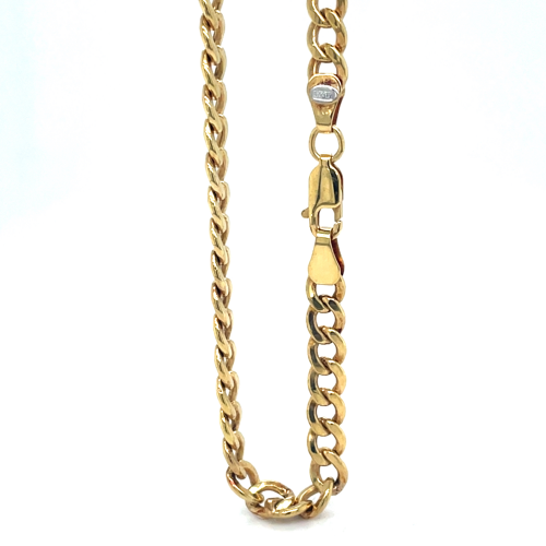 gourmette 4-zijdes geslepen ketting 60cm goud met zilveren kern 5mm - 600235