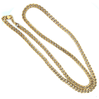 gourmette 4-zijdes geslepen ketting 60cm goud met zilveren kern 5mm - 600235