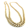 gourmette 4-zijdes geslepen ketting 60cm goud met zilveren kern 5mm - 600235