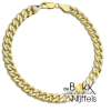 Gouden gourmette ketting zilgold 4-zijdes geslepen 50cm lang 6,5 mm breed - 600242