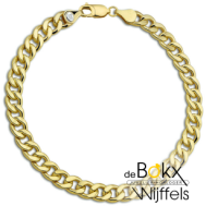 Gouden gourmette ketting zilgold 4-zijdes geslepen 50cm lang 6,5 mm breed - 600242 Gouden gourmette ketting zilgold 4-zijdes geslepen 50cm lang 6,5 mm breed - 600242