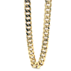 Gouden gourmette ketting zilgold 4-zijdes geslepen 50cm lang 6,5 mm breed - 600242