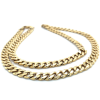 Gouden gourmette ketting zilgold 4-zijdes geslepen 50cm lang 6,5 mm breed - 600242