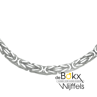 Aka Gioielli® - Ketting met touw, 4 mm, massief 925 sterling zilver, halsketting voor heren en dames, lengte: 50 55 60 65 70 80 90 cm, Metaal, Geen edelsteen