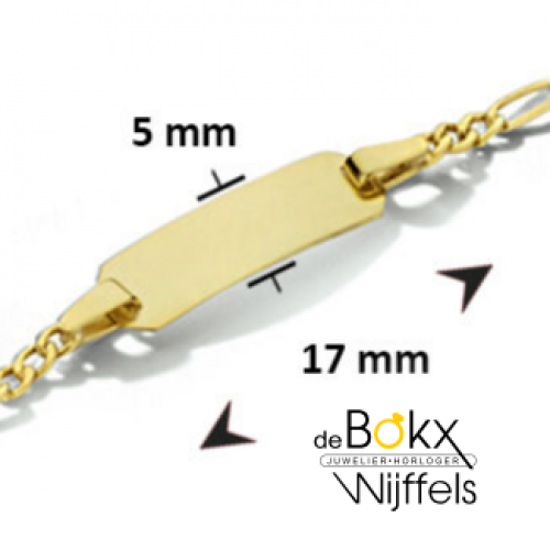9k goud graveerarmband plaat 5,0 mm 11-13 cm - 600248 9k goud graveerarmband plaat 5,0 mm 11-13 cm - 600248