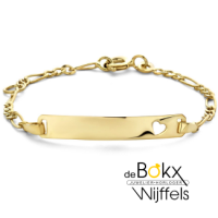 9k goud graveerarmband hart 11-13 plaat 4,0 mm - 600249 9k goud graveerarmband hart 11-13 plaat 4,0 mm - 600249