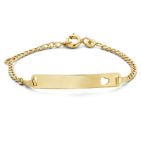 9k goud graveerarmband gourmet 11-13cm met een hartje in het plaatje - 600250