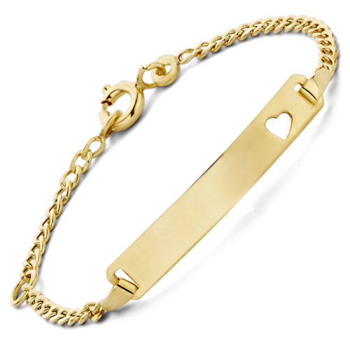 9k goud graveerarmband gourmet 11-13cm met een hartje in het plaatje - 600250