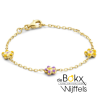 Geel gouden armband met bloemen 11 - 13 cm - 600252