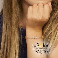 Geel gouden armband met bloemen 11 - 13 cm - 600252 Geel gouden armband met bloemen 11 - 13 cm - 600252