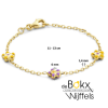 Geel gouden armband met bloemen 11 - 13 cm - 600252