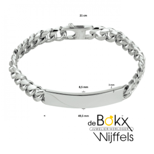 graveerarmband gourmette 6-zijdes geslepen plaat 8,5 mm 21 cm - 600254 graveerarmband gourmette 6-zijdes geslepen plaat 8,5 mm 21 cm - 600254