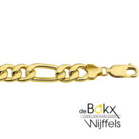 armband met figaro schakel 21cm goud met zilveren kern ' Zilgold" - 600255 armband met figaro schakel 21cm goud met zilveren kern ' Zilgold" - 600255