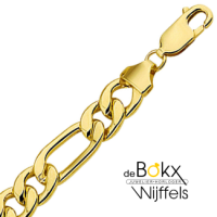 armband met figaro schakel 21cm goud met zilveren kern ' Zilgold" - 600255 armband met figaro schakel 21cm goud met zilveren kern ' Zilgold" - 600255