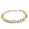 armband met figaro schakel 21cm goud met zilveren kern ' Zilgold" - 600255