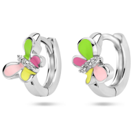 Oorringen met gekleurde vlinder en zirkonia 11mm - 600297