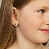 Oorringen met gekleurde vlinder en zirkonia 11mm - 600297 Oorringen met gekleurde vlinder en zirkonia 11mm - 600297