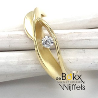 Prachtige gouden ring maat 54 met zirkonia steentje - 600303 Prachtige gouden ring maat 54 met zirkonia steentje - 600303
