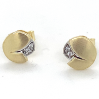 Gouden oorknoppen met zirkonia steentjes - 600306 Gouden oorknoppen met zirkonia steentjes - 600306