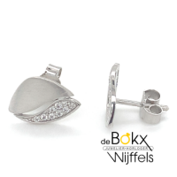 Oorknoppen zilver met veel zirkonia steentjes - 600318 Oorknoppen zilver met veel zirkonia steentjes - 600318