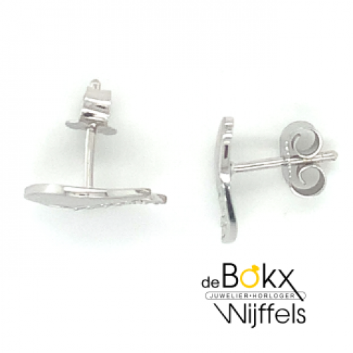 Oorknoppen zilver met veel zirkonia steentjes - 600318 Oorknoppen zilver met veel zirkonia steentjes - 600318