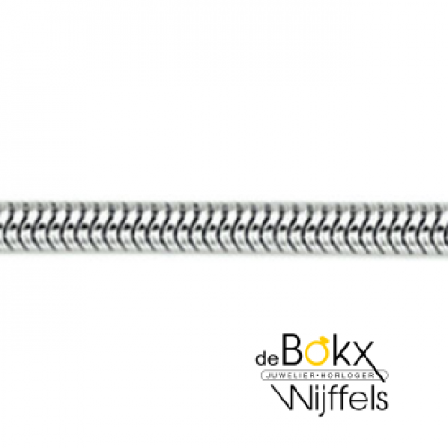 ketting in zilver met een slang schakel rond 2,0 mm 45cm - 600326 ketting in zilver met een slang schakel rond 2,0 mm 45cm - 600326