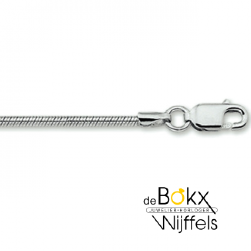 ketting slang rond 1,4 mm in zilver 45cm - 600327