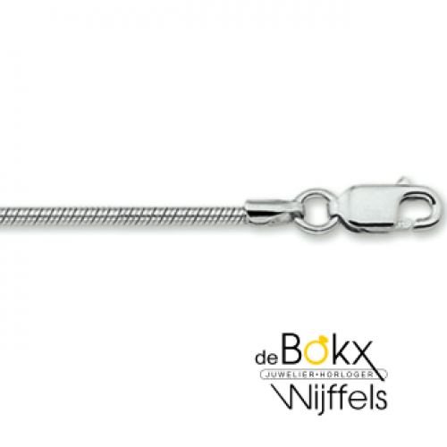 ketting slang rond 1,4 mm in zilver 45cm - 600327 ketting slang rond 1,4 mm in zilver 45cm - 600327