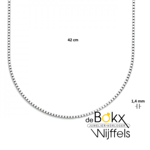 ketting venetiaans zilver 45cm 1.4mm - 600329