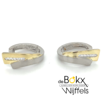 oorringen met zirkonia steentjes in zilver en goud - 600336 oorringen met zirkonia steentjes in zilver en goud - 600336