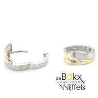 oorringen met zirkonia steentjes in zilver en goud - 600336 oorringen met zirkonia steentjes in zilver en goud - 600336