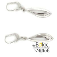 oorhangers met haken zilver met zirkonia 44mm - 600342 oorhangers met haken zilver met zirkonia 44mm - 600342