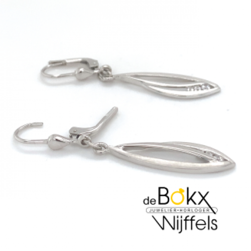 oorhangers met haken zilver met zirkonia 44mm - 600342 oorhangers met haken zilver met zirkonia 44mm - 600342