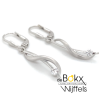 oorhangers met haken  zilver met zirkonia 38mm - 600343